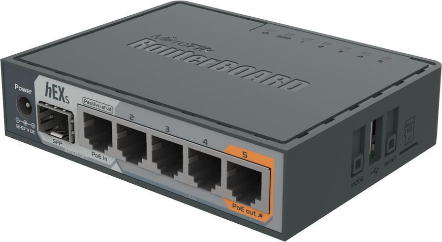 Маршрутизатор (роутер) Mikrotik hEX S (RB760IGS) 351492 фото