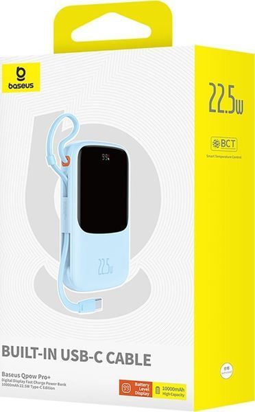 Внешний аккумулятор (павербанк) Baseus Qpow Pro+ 22.5W 10000mAh Blue (P10067101313) 619643 фото