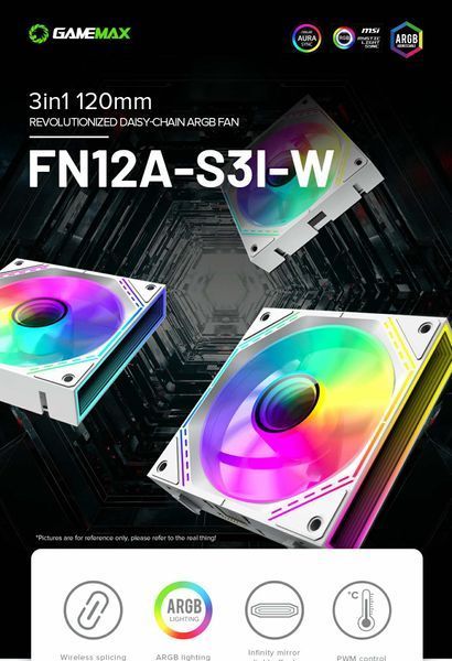 Вентилятор GameMax FN12A-S3I-W 627839ua фото