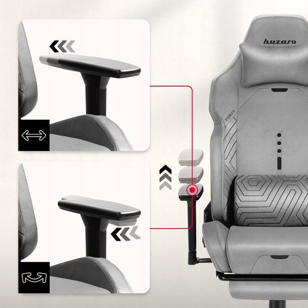 Комп'ютерне крісло для геймера Huzaro Force 8.1 Grey 615252 фото