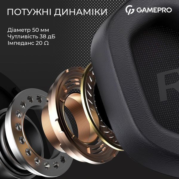 Навушники з мікрофоном GamePro Genesis Hunter Black (HS1350B) 623410ua фото