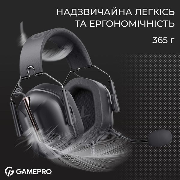 Навушники з мікрофоном GamePro Genesis Hunter Black (HS1350B) 623410ua фото