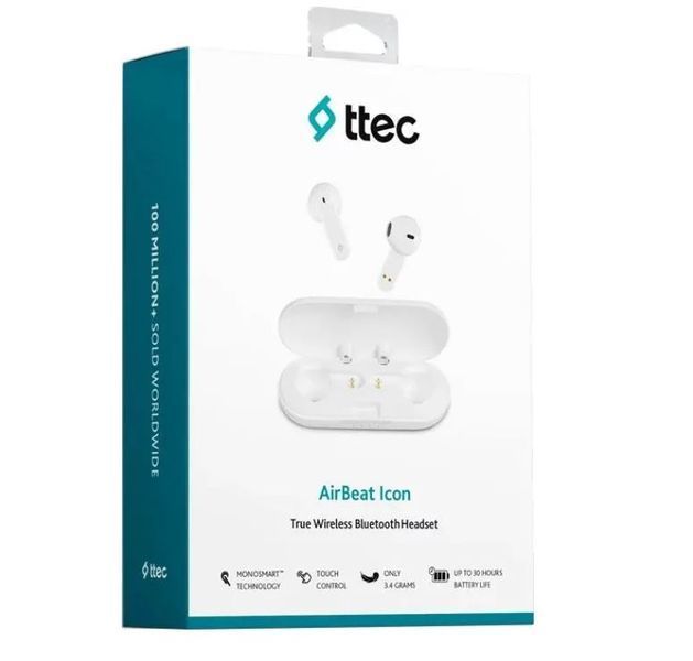 Наушники TWS Ttec AirBeat Icon White (2KM143IB) 579285ua фото