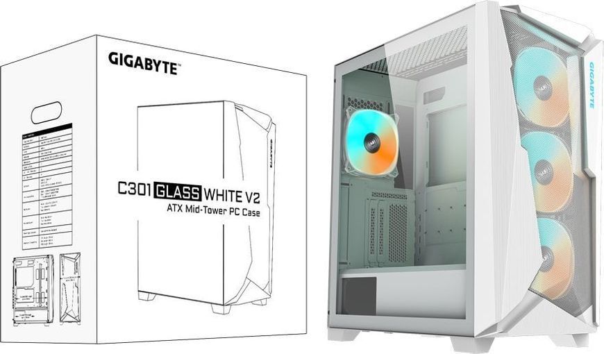Корпус Gigabyte C301 Glass White V2 (GB-C301GW-V2) 541938ua фото