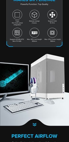 Корпус GameMax MeshBox Pro WT 628345ua фото