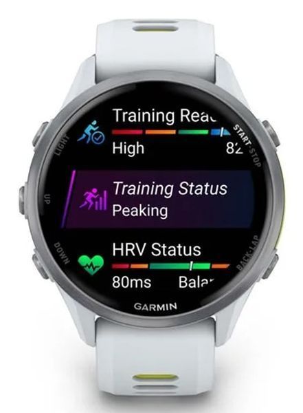 Смарт-часы Garmin Forerunner 970 Titanium w. Whitestone Case and Whitestone/T. Amp Yellow Band (010-02969-01/11/61) 621702 фото