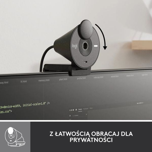 Веб-камера Logitech Brio 300 FHD Graphite (960-001436) 462865ua фото