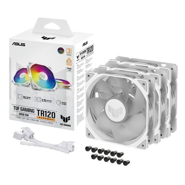 Вентилятор Asus TUF Gaming TR120 ARGB Reverse 3IN1 White (90DA00D3-B09020) 516657ua фото