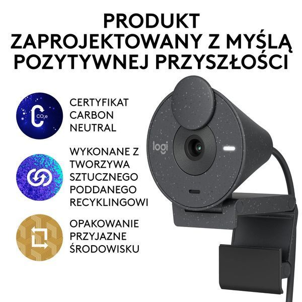 Веб-камера Logitech Brio 300 FHD Graphite (960-001436) 462865ua фото