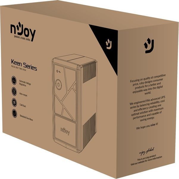 Лінійно-інтерактивний ДБЖ Njoy Keen 800 USB (UPLI-LI080KU-CG01B) 623129ua фото