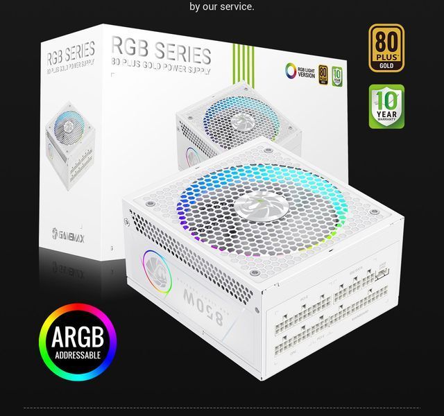 Блок живлення GameMax RGB-850G WH 627811ua фото