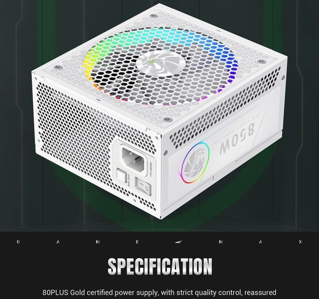 Блок живлення GameMax RGB-850G WH 627811ua фото