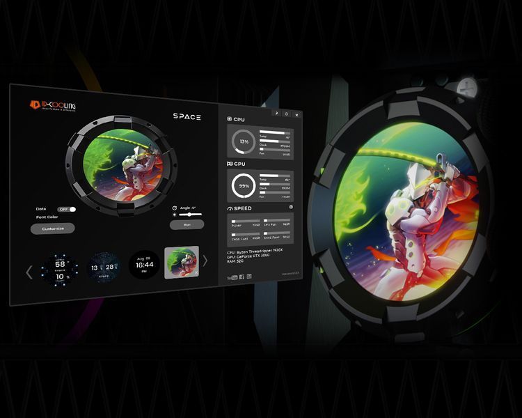 Водяне охолодження ID-Cooling Space LCD SL360 XE Black 577722ua фото