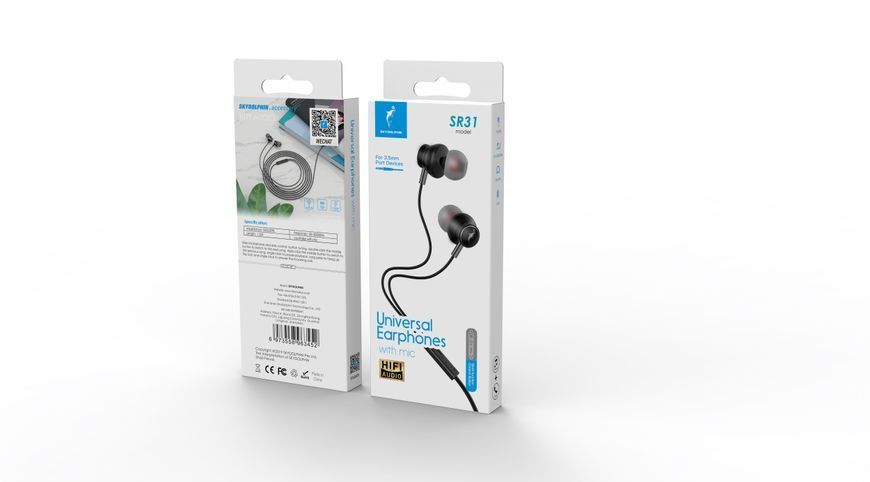 Наушники с микрофоном SkyDolphin SR31 Black (SDHF-000487) 579543ua фото