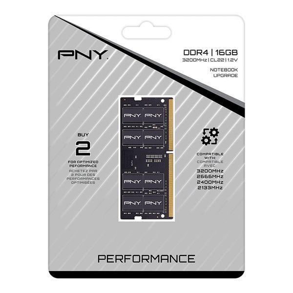 Оперативна пам'ять для ноутбуків PNY 16GB (1x16GB) 3200 MHz CL22 (MN16GSD43200-TB) 477298 фото