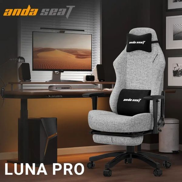 Компьютерное кресло для геймера Anda Seat Luna Pro L Gray Fabric (AD18T-44-G-F) 622955ua фото