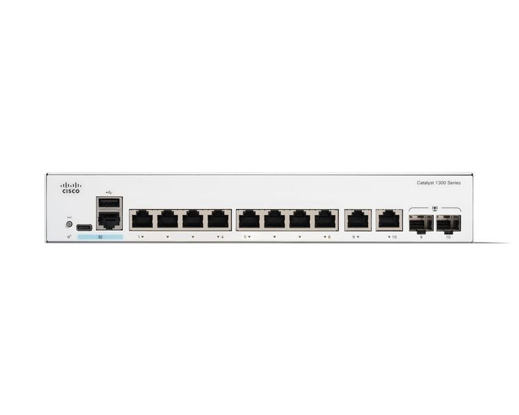 Комутатор керований рівня 3 Cisco Catalyst 1300 (C1300-8T-E-2G) 518579ua фото
