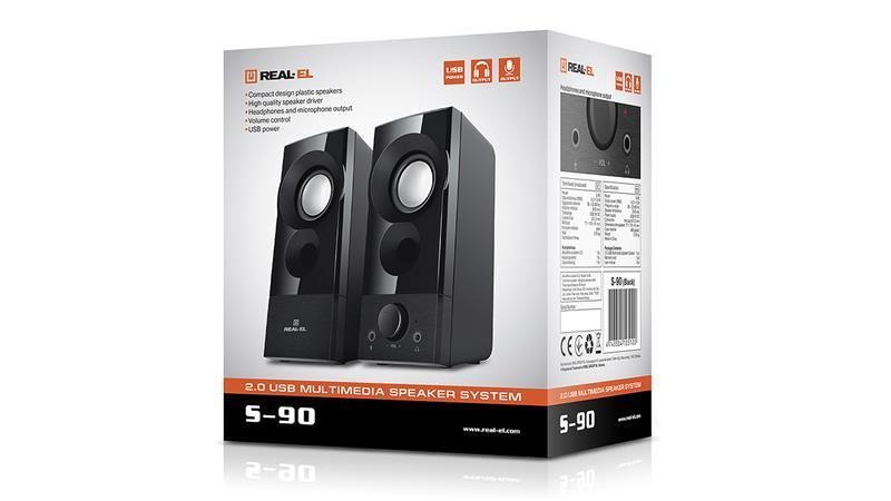 Компьютерные колонки Real-El S-90 Black (EL121100011) 578255ua фото