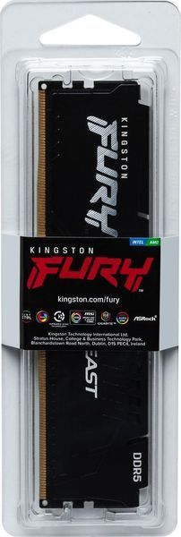 Память для настольных компьютеров Kingston FURY 8 GB DDR5 5600 MHz Beast Black (KF556C40BB-8) 374248ua фото