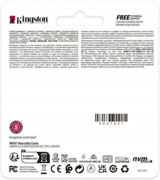 SSD накопитель Kingston NV3 1 TB (SNV3SM3/1T0) 600665ua фото
