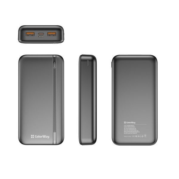 Внешний аккумулятор (павербанк) ColorWay 20000mAh 22.5W Black (CW-PB200LPB4BK-PD) 628204ua фото