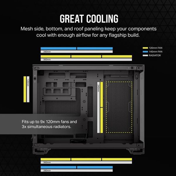 Корпус Corsair 2500X Black (CC-9011265-WW) 519066 фото