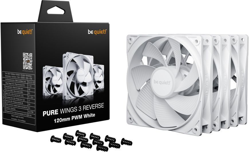 Вентилятор Be Quiet! Pure Wings 3 120mm PWM Reverse 3-Pack White (BL136) 618868 фото