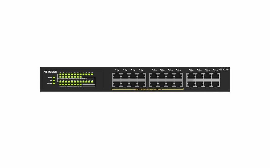 Комутатор некерований Netgear GS324P (GS324P-100EUS) 507212ua фото