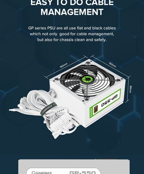 Блок живлення GameMax GP-550 White 627740ua фото