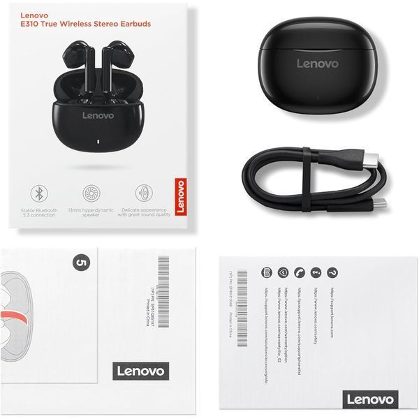 Наушники TWS Lenovo E310 Black (GXD1Q65146) 620664ua фото