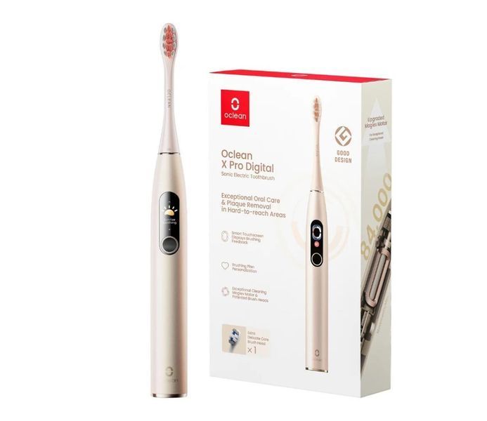 Электрическая зубная щетка Oclean X Pro Digital Electric Toothbrush Champagne Gold (6970810552553) 466140 фото
