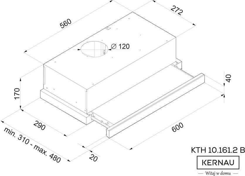 Витяжка телескопічна Kernau KTH 10.161.2 B 499726 фото