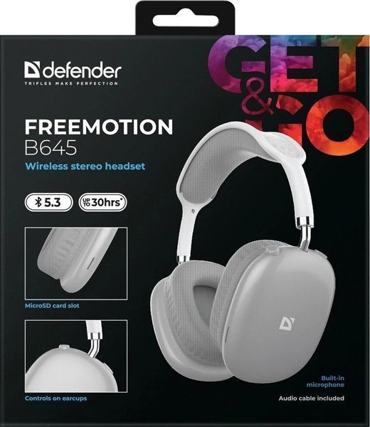 Навушники з мікрофоном Defender FreeMotion B645 Grey (63646) 620781 фото