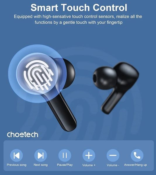 Наушники TWS Choetech BH-T06 Black 579187ua фото