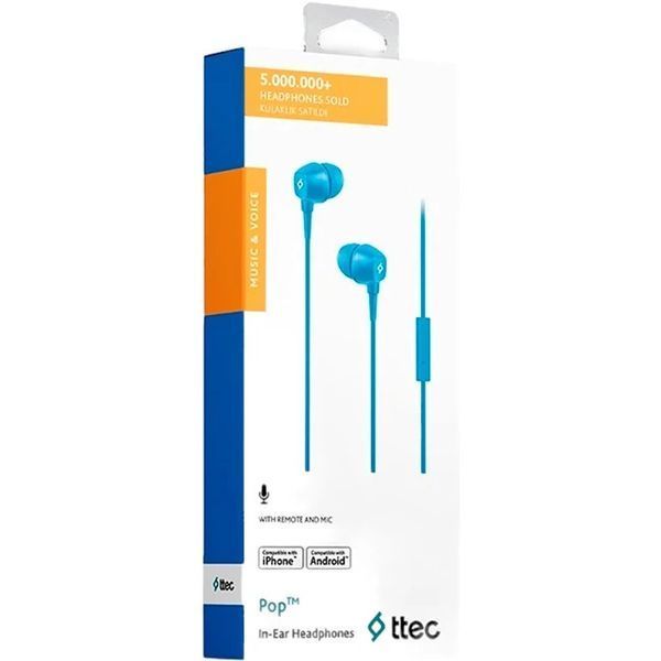 Навушники з мікрофоном Ttec Pop Blue (2KMM13M) 579557ua фото