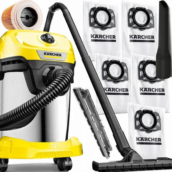Профессиональный пылесос Karcher WD 3 S V-17/4/20 + 4 FB (1.628-152.0) 621493 фото