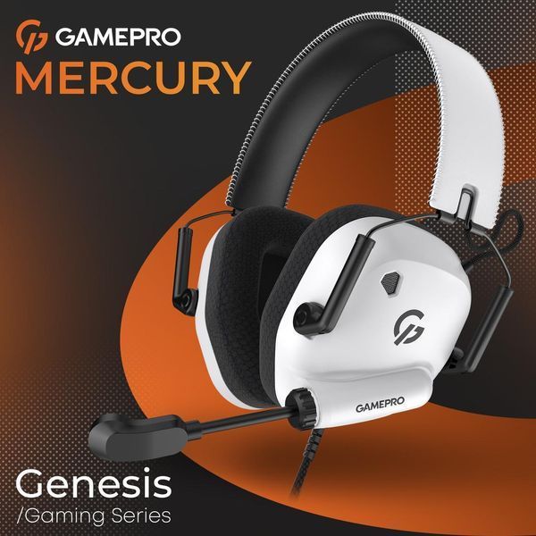 Наушники с микрофоном GamePro Genesis Mercury White (HS120W) 623414ua фото