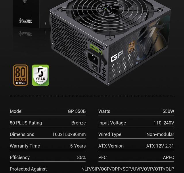 Блок питания GameMax GP-550B 627741ua фото