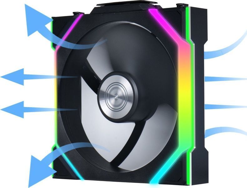 Вентилятор Lian Li Uni Fan SL Wireless 120 Reverse Blade Black 3-pack (12RSL1W3B) 550317 фото