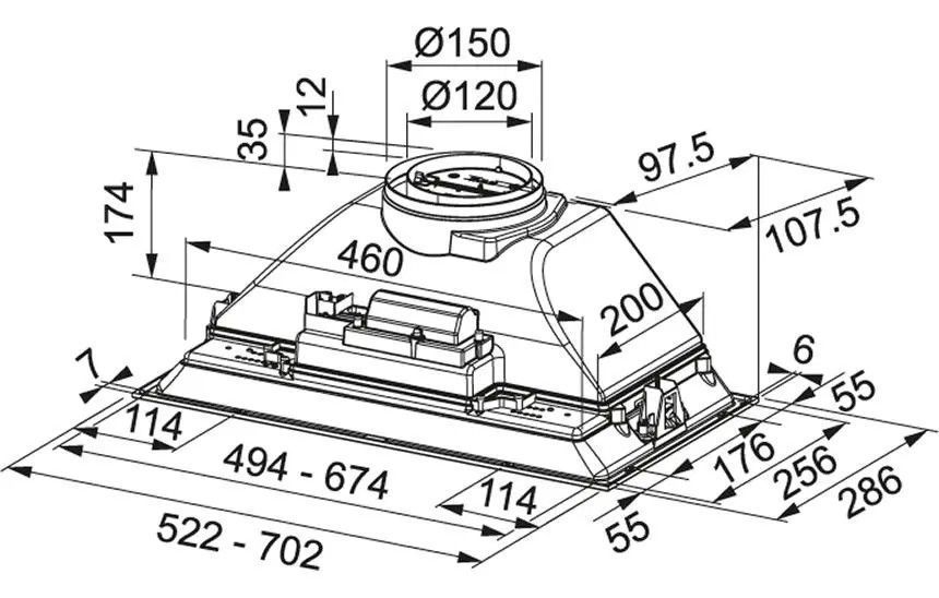 Вытяжка встраиваемая Franke Inca Smart FBI 525 GR (305.0599.532) 460986ua фото