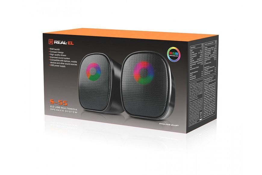 Акустические колонки Real-El S-55 Black 577257ua фото