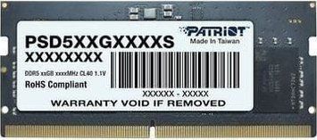 Пам'ять для ноутбуків Patriot 16 GB SO-DIMM DDR5 5600 MHz (PSD516G560081S) 478126 фото