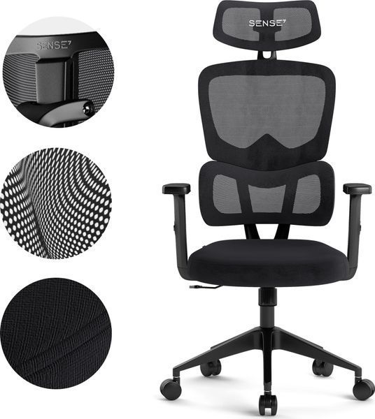 Офісне крісло Sense7 Veno Black 548605 фото