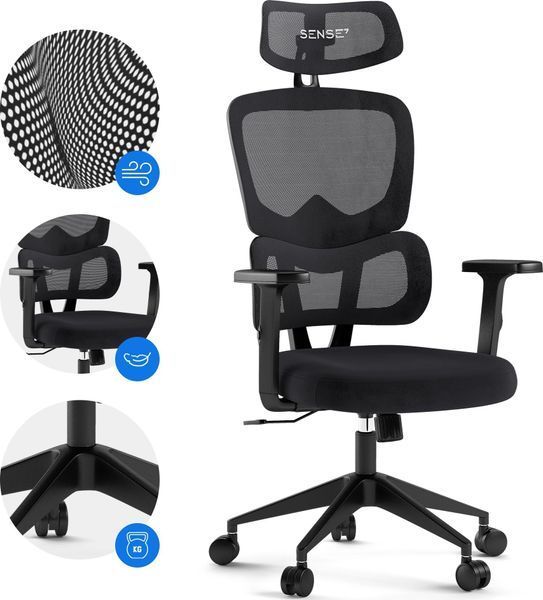 Офісне крісло Sense7 Veno Black 548605 фото