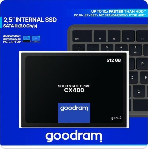SSD накопитель Goodram CX400 Gen.2 512 GB (SSDPR-CX400-512-G2) 336066 фото
