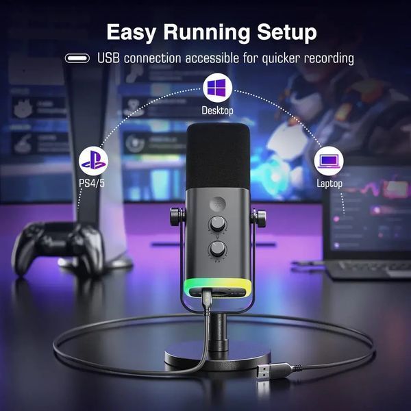 Микрофон студийный/ для стриминга, подкастов Fifine AmpliGame AM8 568742ua фото