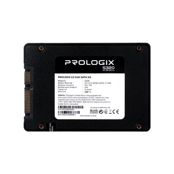 SSD накопичувач Prologix S320 240 GB (PRO240GS320) 577165ua фото