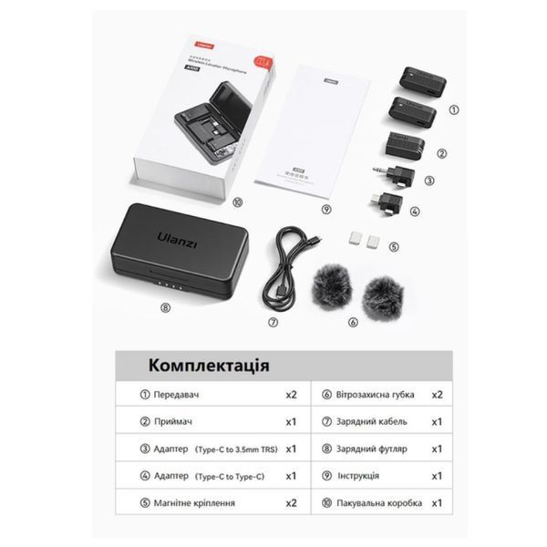 Мікрофонна радіосистема Ulanzi Vijim A100 (UV-A014A) 626964ua фото
