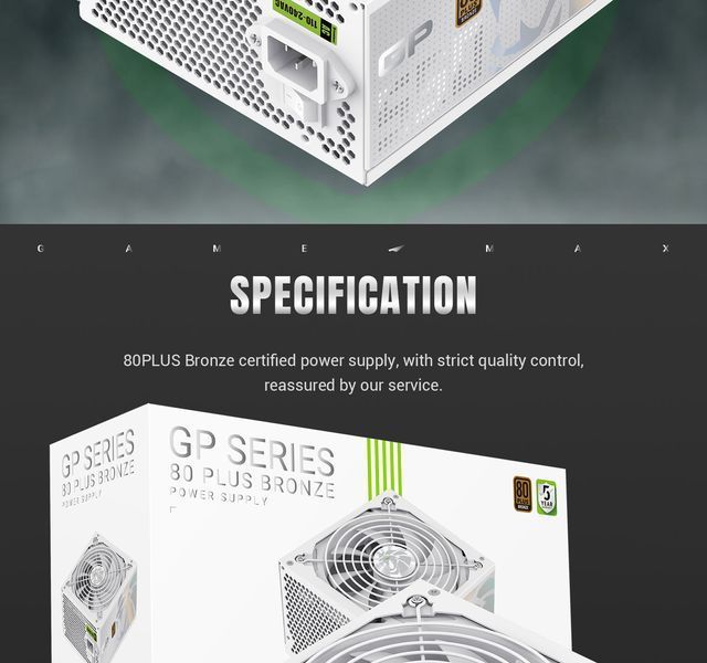 Блок живлення GameMax GP-550B WH 627742ua фото