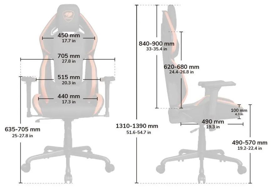 Компьютерное кресло для геймера Cougar Hotrod Black 511028ua фото